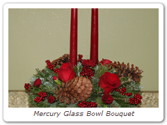 Mercury Glass Bowl Bouquet