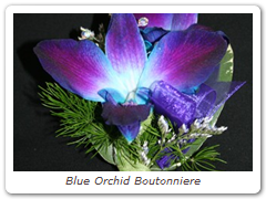 Blue Orchid Boutonniere